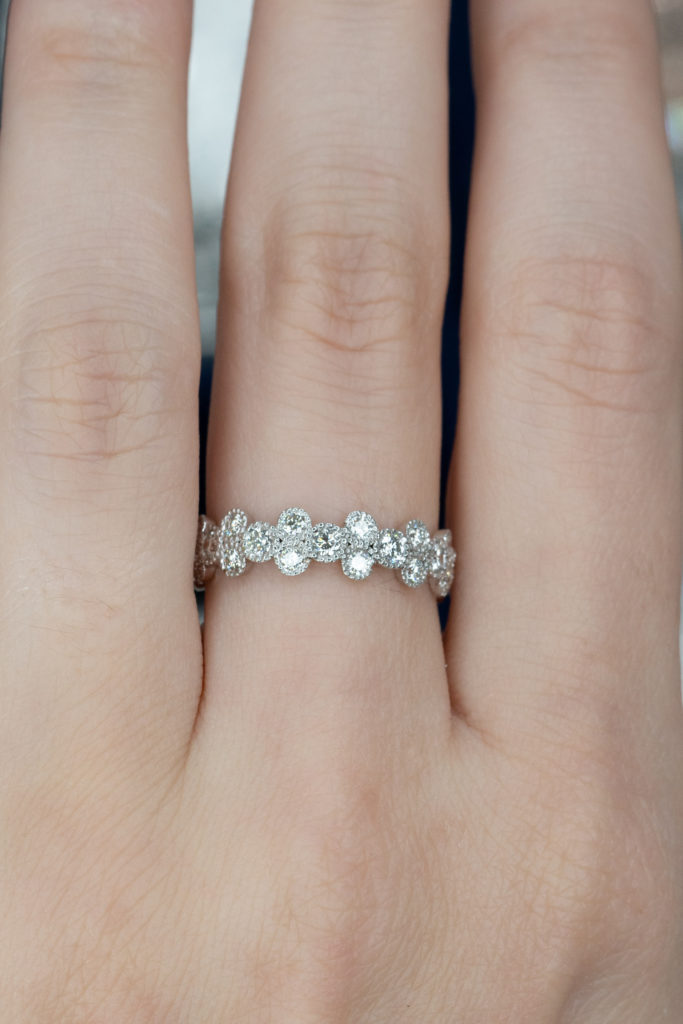 a round diamond halo piece