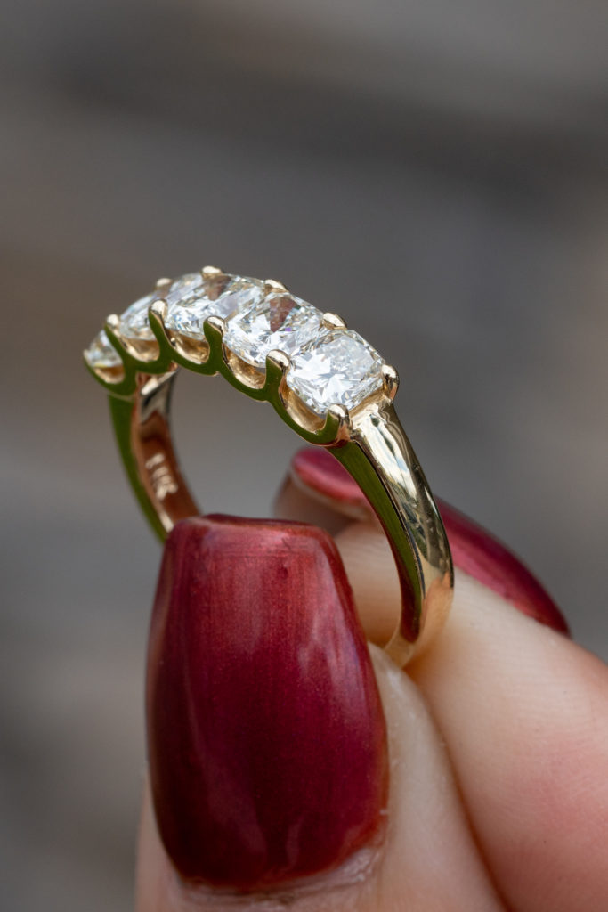 five-stone diamond ring