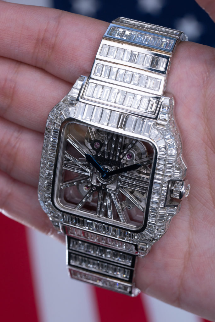 skeleton chandelier diamond watch