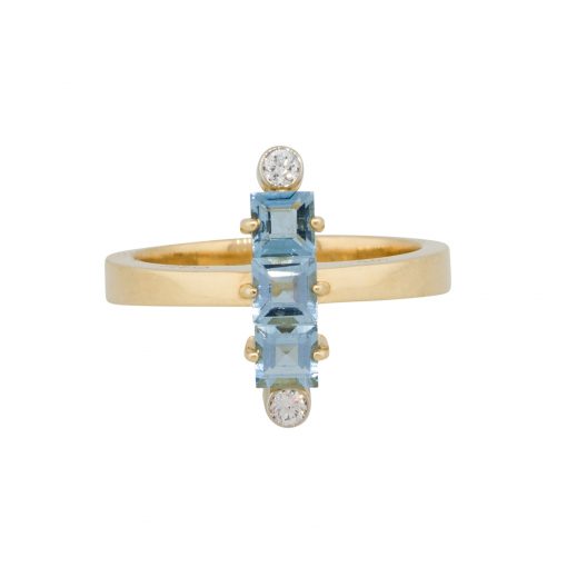 aquamarine jewelry column ring