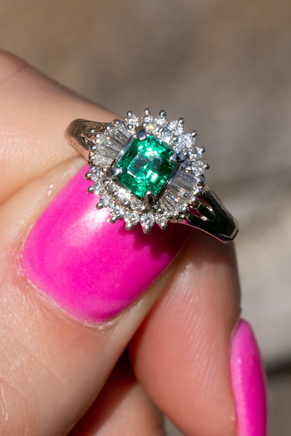 natural emerald ring