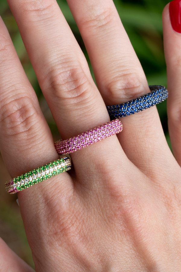 sapphire pave rings