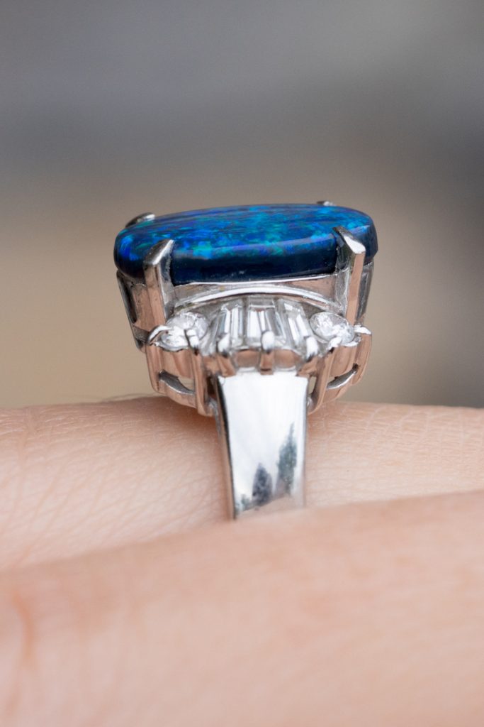 precious blue opal rings