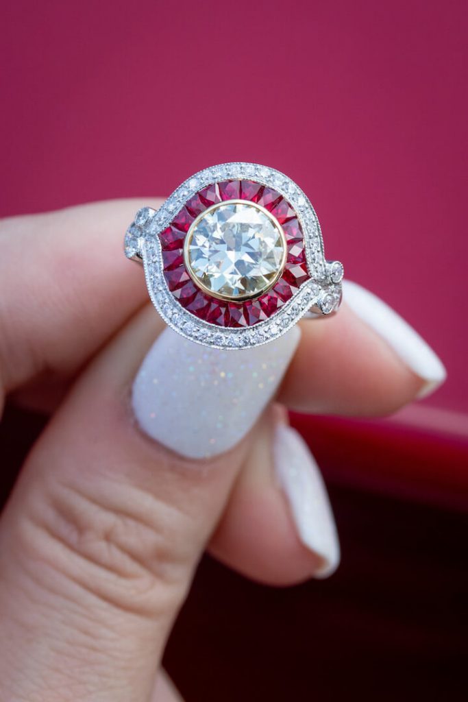 diamond engagement rings with gemstones