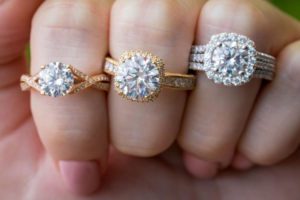 Precious metal engagement ring comparison