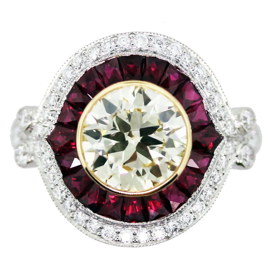 art deco style ruby ring
