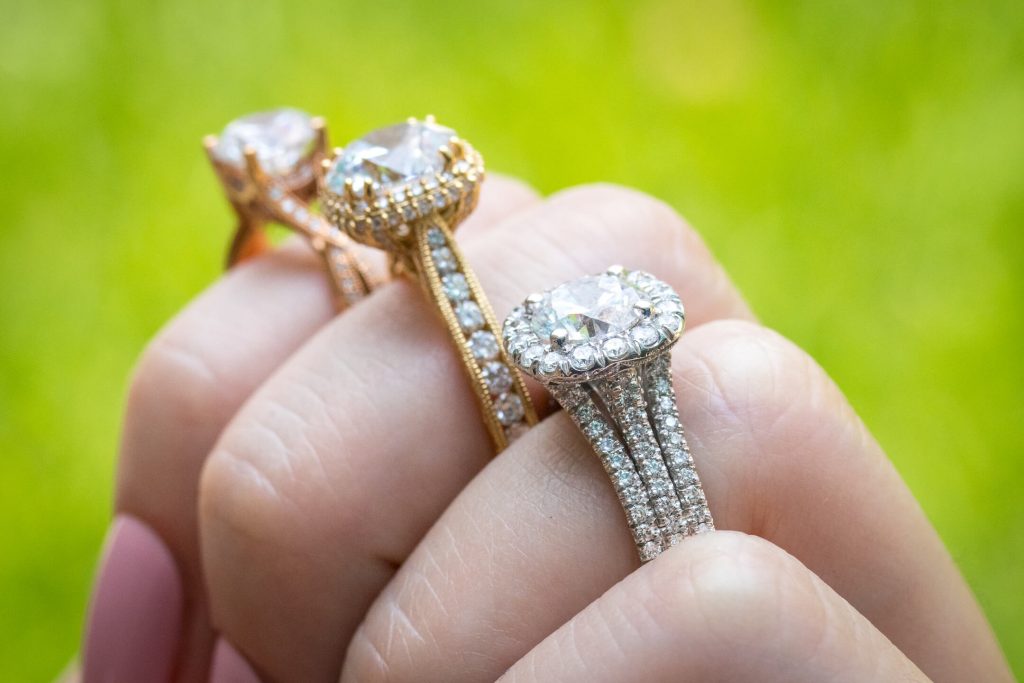 handcrafted gold diamond engagement rings