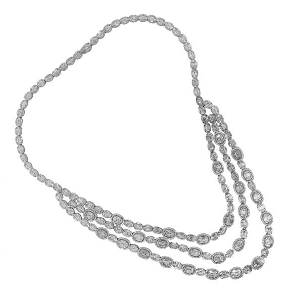 baguette diamond necklace for women