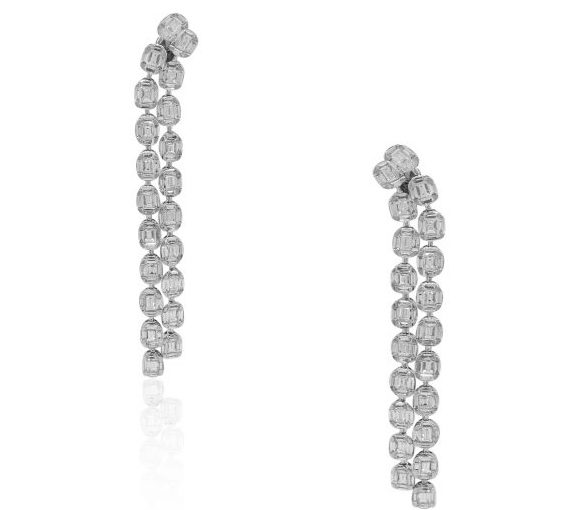 baguette diamond dangle earrings