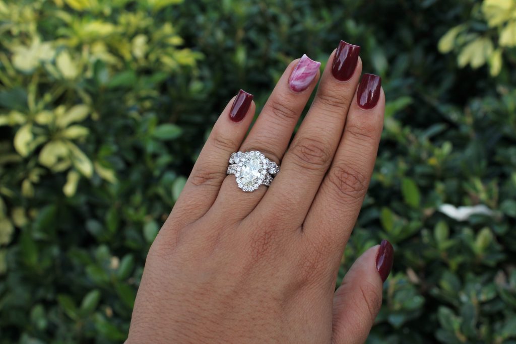 ring stacks of diamond engagement ring and diamond ring 