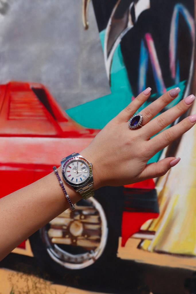 colorful watches and jewlery