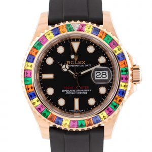 Rolex 116655 Yacht Master 18k Rose Gold “Tutti Fruity” Aftermarket Bezel Watch