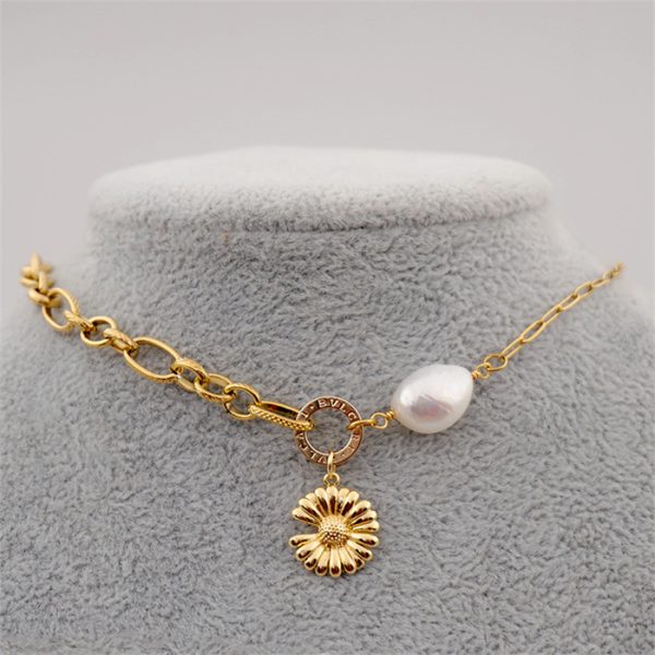 Baroque Pearl Thick Chain Stainless Steel Necklace