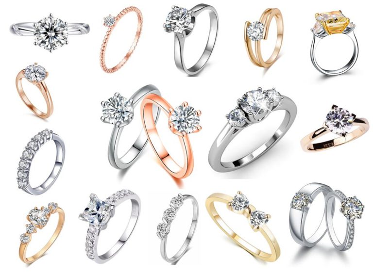 Stainless Steel Women's Diamond Ring