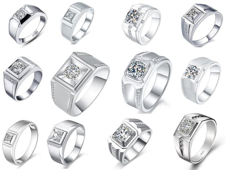 Stainless Steel Men's Diamond Ring