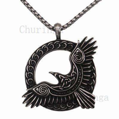 Stainless Steel Viking Crow Animal Amulet Stainless Steel Pendant