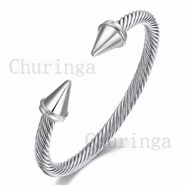 Occident Fashion Style Stainless Steel Nail Wire Rope Bracelet