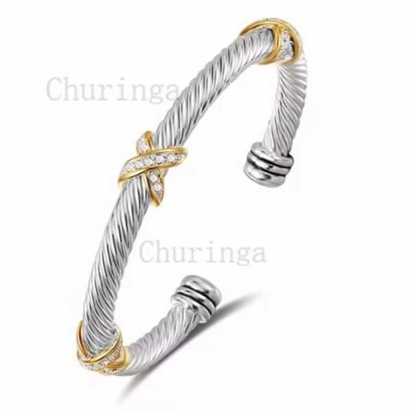 Stainless Steel Ladies X Shape Wire Bracelet