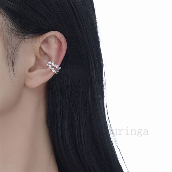 Niche Hollow Out Water Drop Pattern Stainless Steel Ear Clip