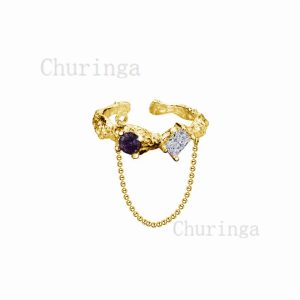 Niche Design Tree Texture Inset Zircon Stainless Steel Ear Clip