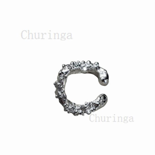 Special-Shaped Stainless Steel Ear Clip With Rain Bead Texture