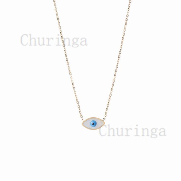 French Drop Devil's Eye Stainless Steel Necklace
