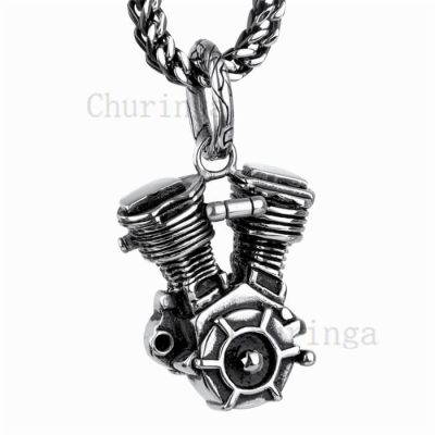 Stainless Steel Men's Fashion Motorcycle Engine Pendant