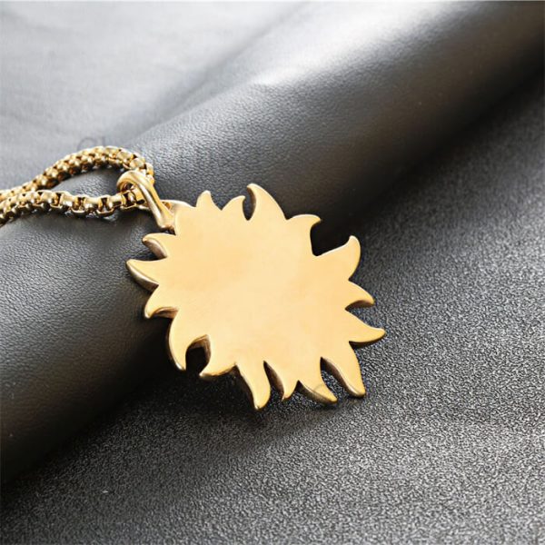 Sun Flower Gold Plated Stainless Steel Pendant