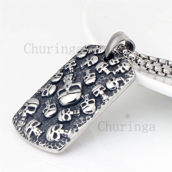 Stainless Steel Square Multi-Ghost Head Pendant