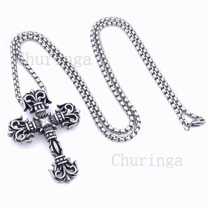 Stainless Steel Cross Necklaces for Guys