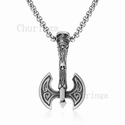 Viking Double Axe Stainless Steel Viking Campaign Pendant