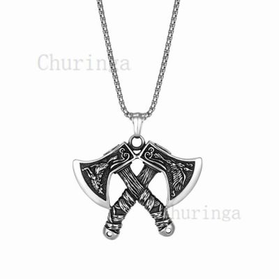 Nordic Style Viking Double Odin Axe Stainless Steel Pendant