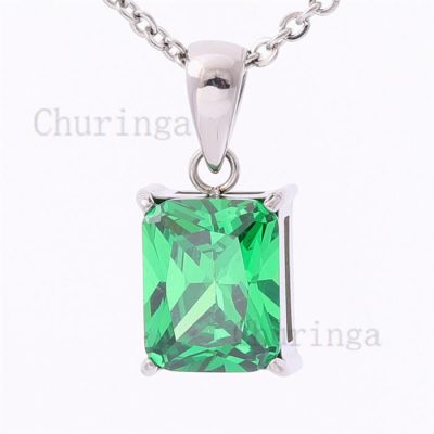 Fashion Simple Birthstone Stainless Steel Clavicle Pendant