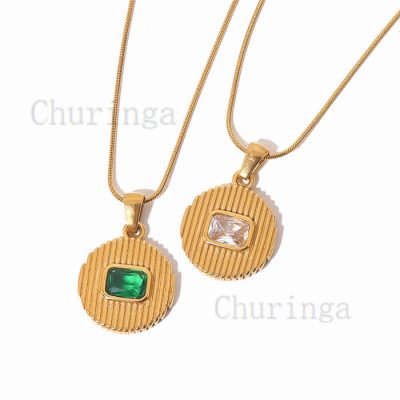 Round Brand Vintage French Zircon Stainless Steel High Quality Pendant