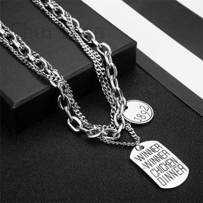 Multi-layer Wear Hip Hop Personality Stainless Steel Necklace