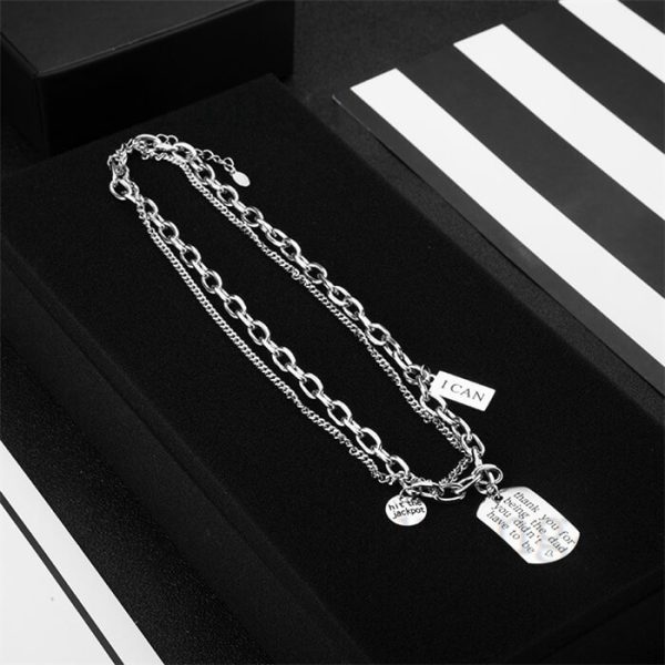 Multi-layer Wear Hip Hop Personality Stainless Steel Necklace