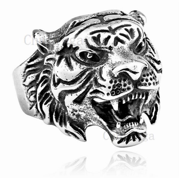 Personality Tiger Head Stainless Steel Ring