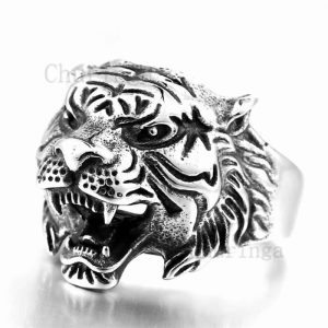 Stainless Steel Tiger Ring