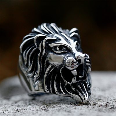 Majestic Lion Head Stainless Steel Men's Ring