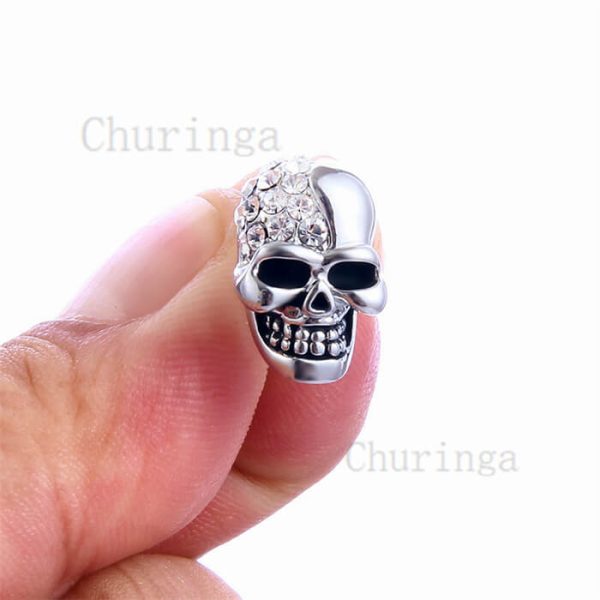 Stainless Steel Vintage Sticky Drill Ghost Head Earrings