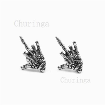 Occident Personality Ghost Hand Stainless Steel Retro Earrings