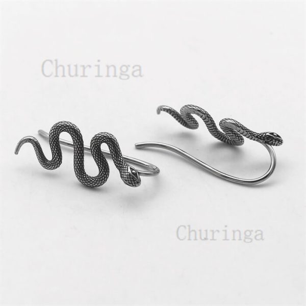 Vintage Snake Design Stainless Steel Earrings