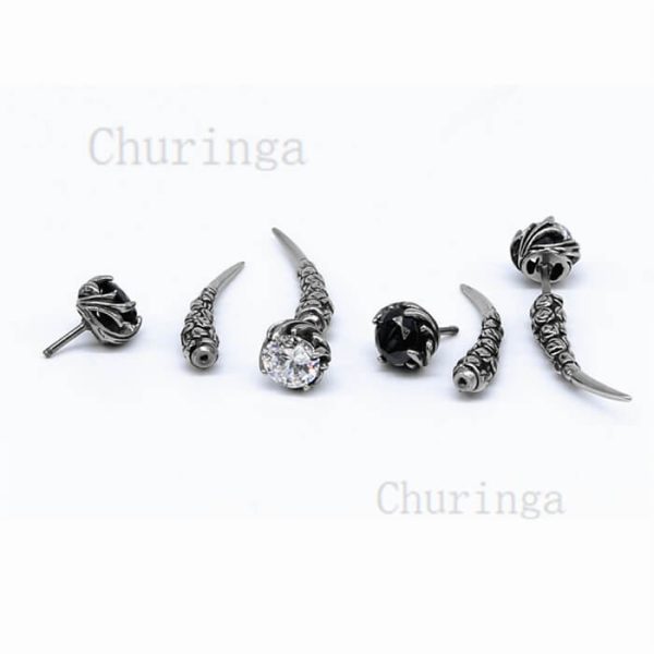 Stainless Steel Personality Exaggerated Tusk Vintage Earrings