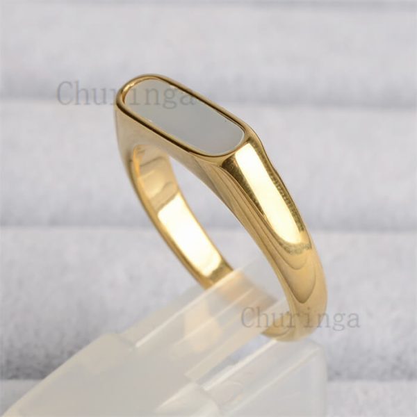 Niche Simple Stainless Steel Shell Ring