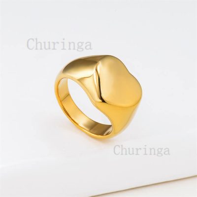 Occident Heart Smooth Stainless Steel Ring