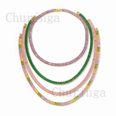 18K Gold Plated Claw Chain Inlaid Zircon Stainless Steel Necklace