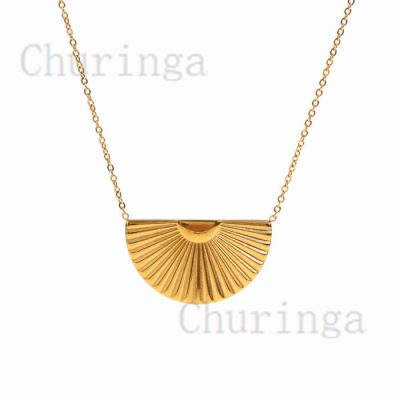 18K Gold Plated Stainless Steel Fan Clavicle Chain