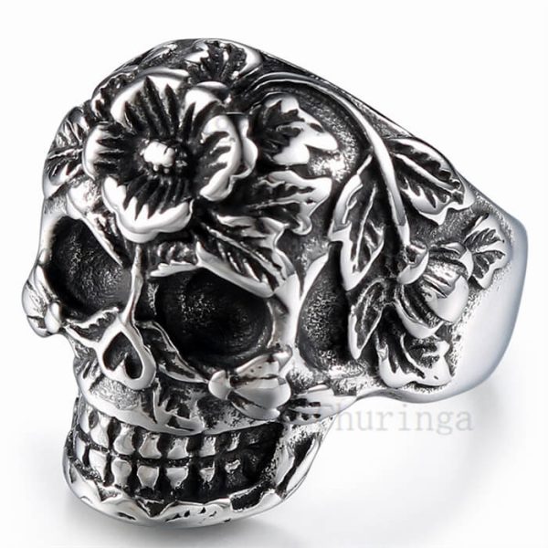 Stainless Steel Occident Religious Totem Ghost Head Ring