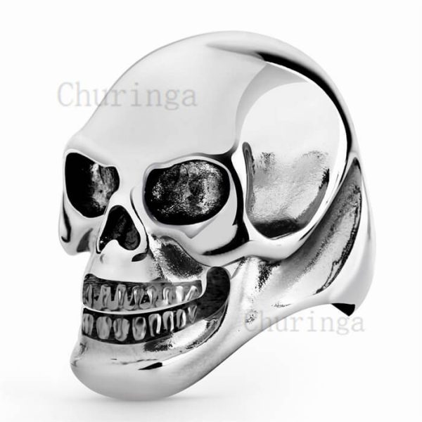 Classic Punk Scenery Face Skull Stainless Steel Ring