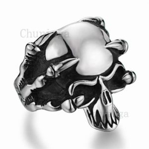 Stainless Steel Ghost Head Ghost Claw Skull Ring